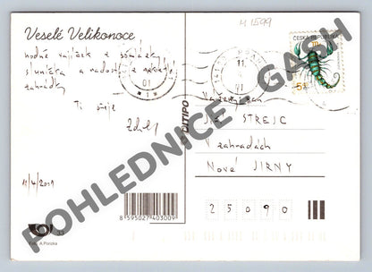 Pohlednice Kraslice a pomlázka přání ČR 2001 (M1599)