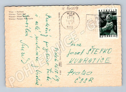 Pohlednice Wien Rathaus historická 1969 (M16004)