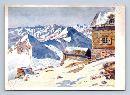 Pohlednice Zittelhaus Sonnblick akvarel (M16017)