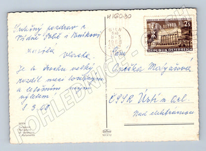 Pohlednice Vídeň parlament 1968 (M16030)