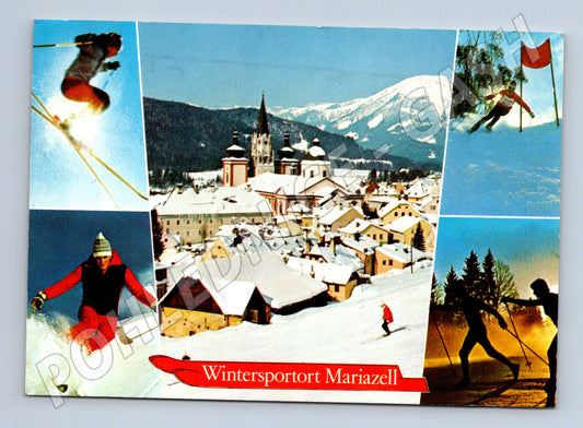 Pohlednice Mariazell zimní sporty Rakousko 1984 (M16056)