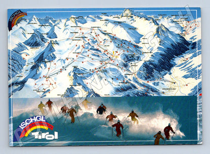 Pohlednice Ischgl Samnaun Tyrolsko mapka skiareálu (M16059)