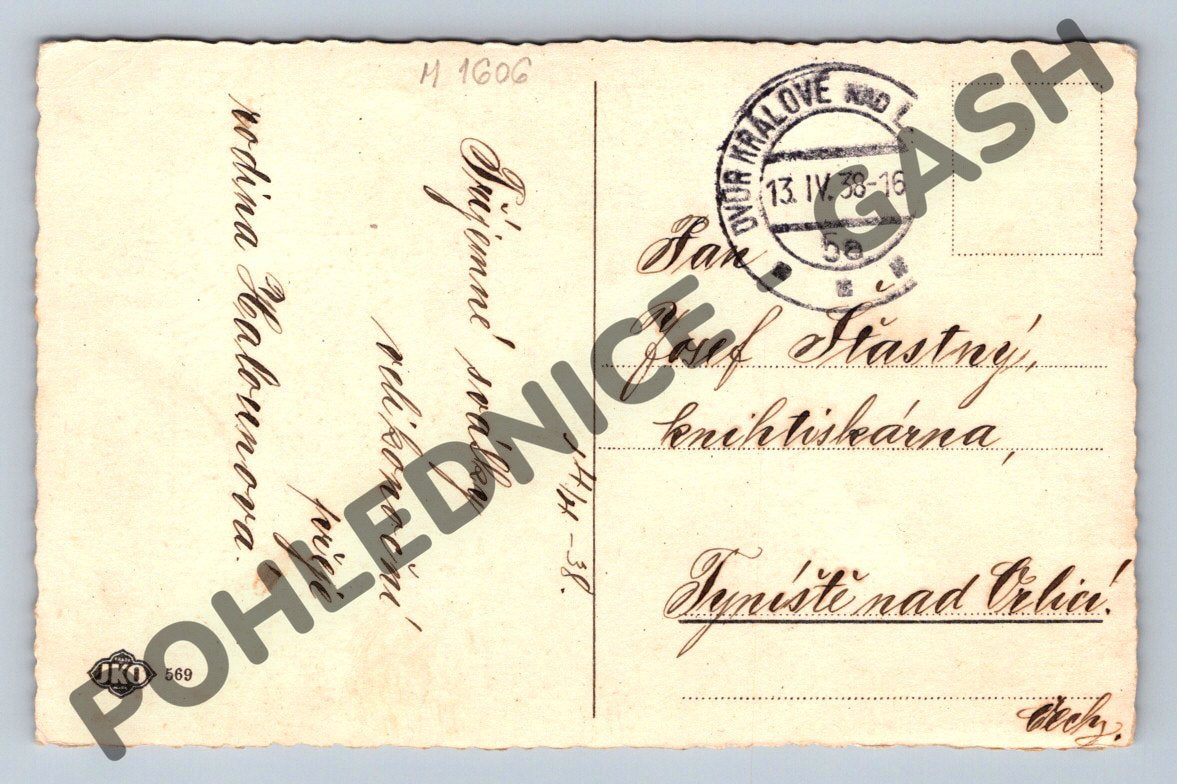 Pohlednice Konvalinky Československo 1938 (M1606)
