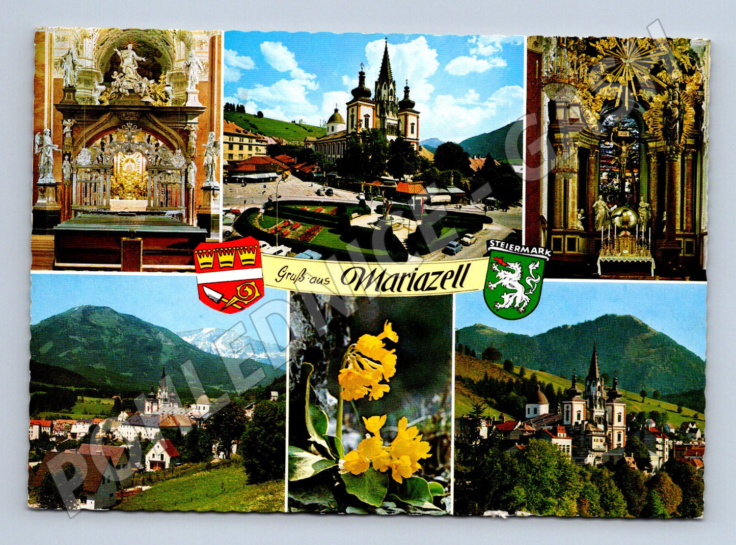 Pohlednice Mariazell více záběrů Rakousko koláž (M16066)