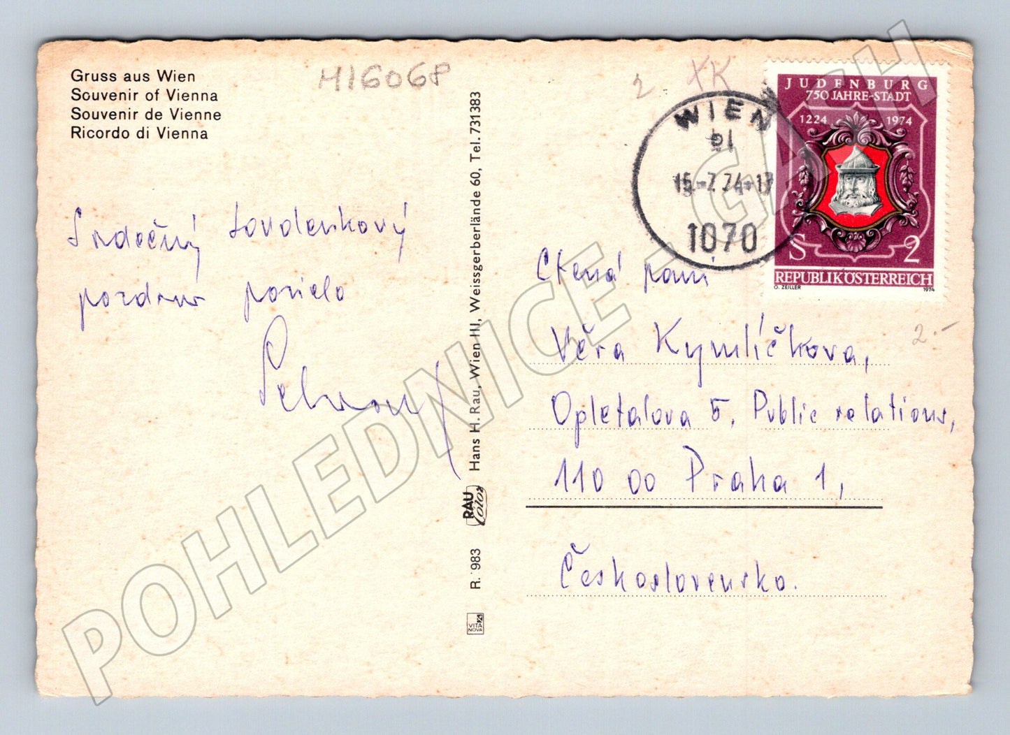 Pohlednice Vídeň Schönbrunn Prater Rathaus opera 1974 (M16068)