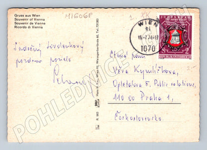 Pohlednice Vídeň Schönbrunn Prater Rathaus opera 1974 (M16068)