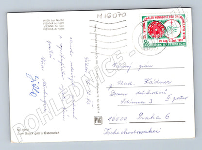 Pohlednice Vídeň noční pohled Rakousko 1983 (M16070)