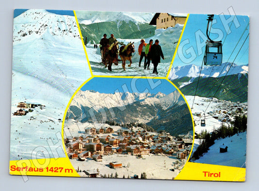 Pohlednice Serfaus Tyrolsko zimní Alpy lanovka 1983 (M16076)