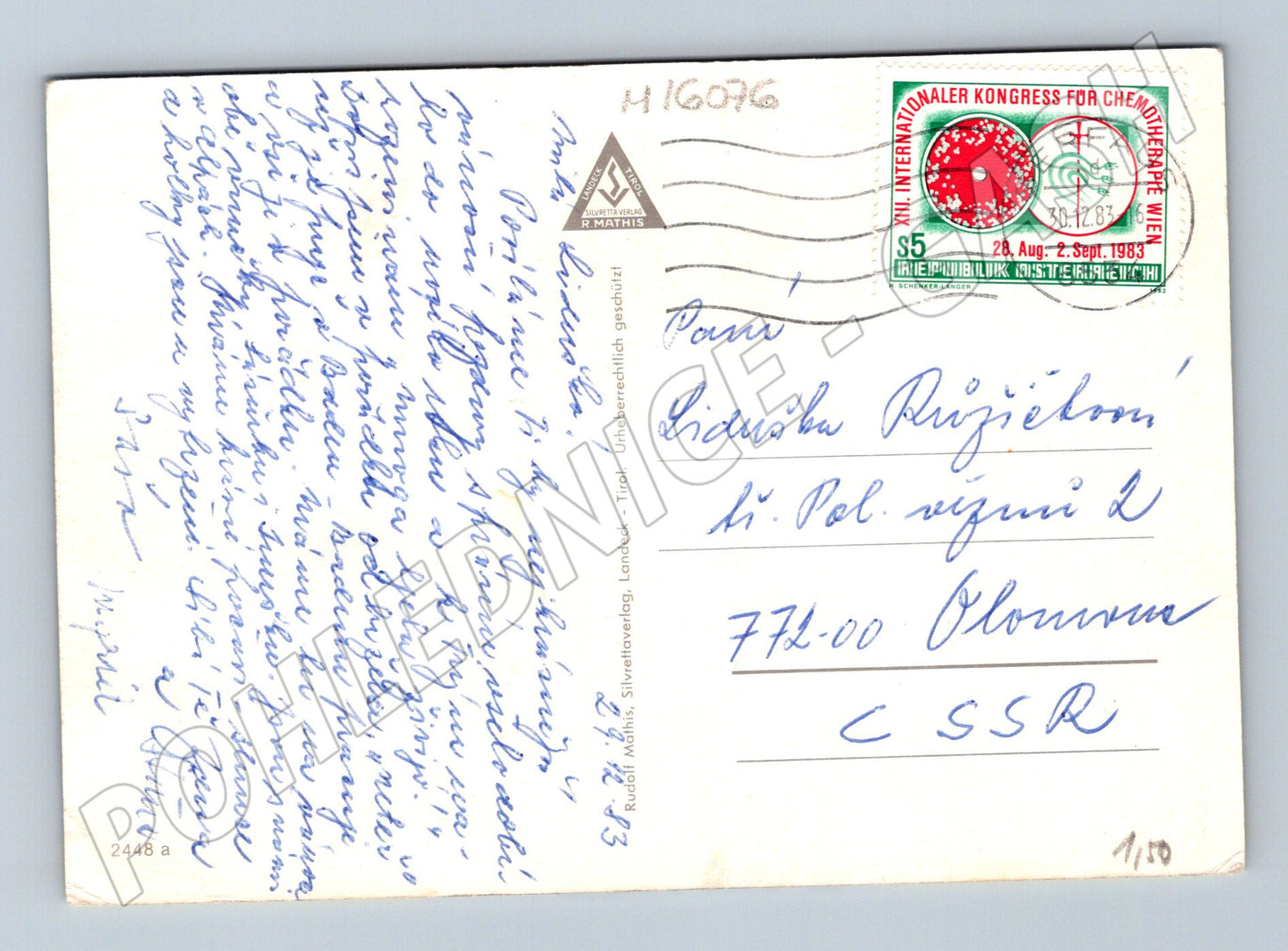 Pohlednice Serfaus Tyrolsko zimní Alpy lanovka 1983 (M16076)