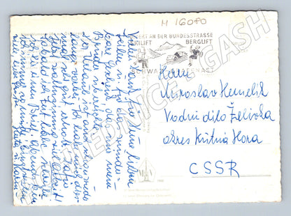 Pohlednice Alpenblumengrüsse aus Österreich koláž květin 1968 (M16080)