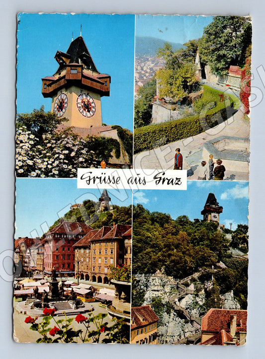 Pohlednice Graz Uhrturm více pohledů Rakousko (M16082)