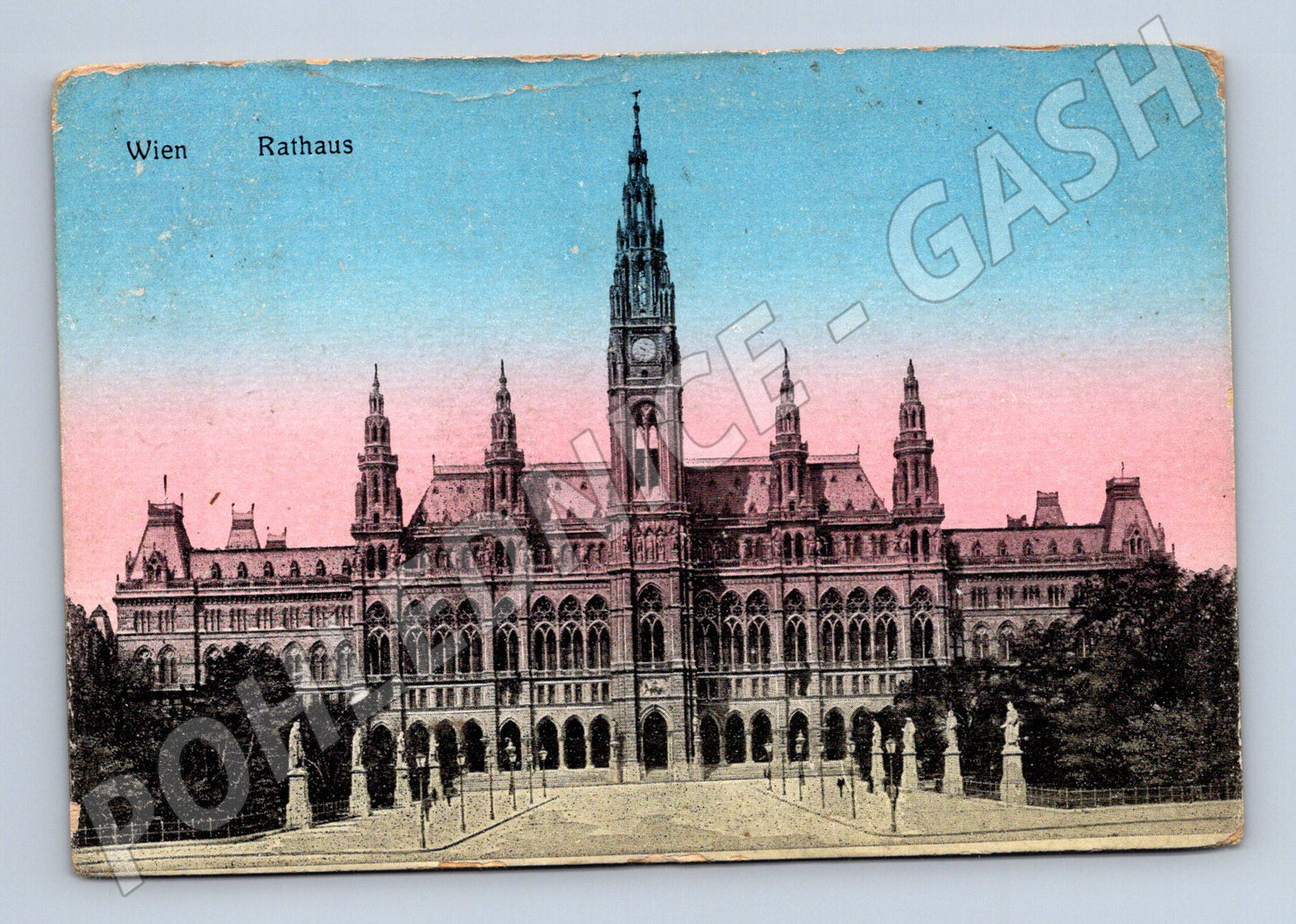 Pohlednice Vídeň Rathaus kolorovaná 1916 (M16092)