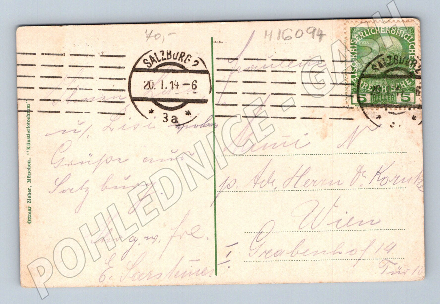 Pohlednice Salzburg Kapuzinerberg Rakousko 1914 (M16094)