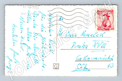 Pohlednice Vídeň Karlskirche zaslaná 1945 (M16105)