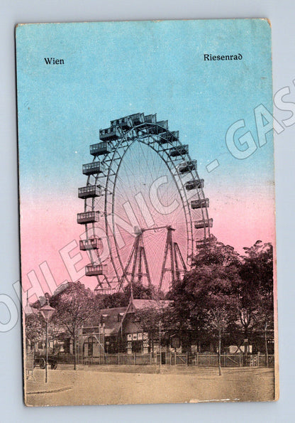 Pohlednice Vídeň Riesenrad Prater kolorovaná (M16107)