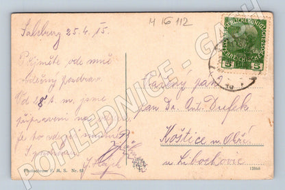 Pohlednice Salzburg zámek Hellbrunn barevná 1912 (M16112)