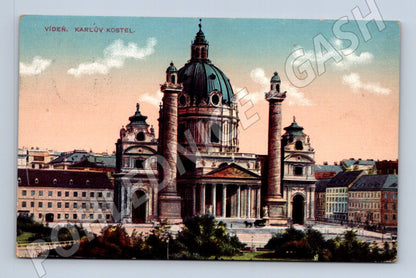 Pohlednice Vídeň Karlův kostel kolorovaná (M16115)