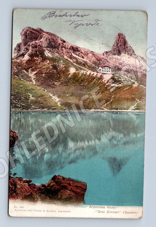 Pohlednice Hotel Drei Zinnen Dolomity 1909 (M16123)