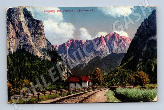 Pohlednice Gesäuse Štýrsko železnice Rakousko Uhersko (M16131)