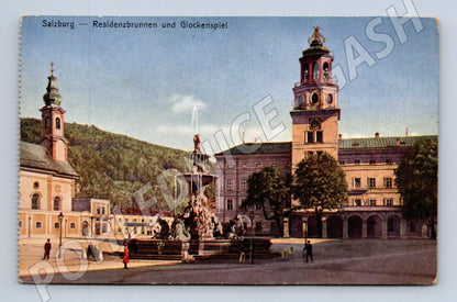 Pohlednice Salzburg rezidenční kašna glockenspiel (M16138)