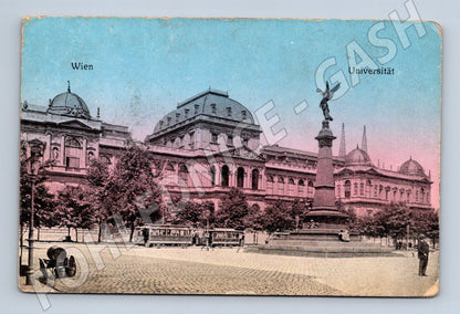 Pohlednice Wien Universität kolorovaná 1911 odeslaná (M16156)