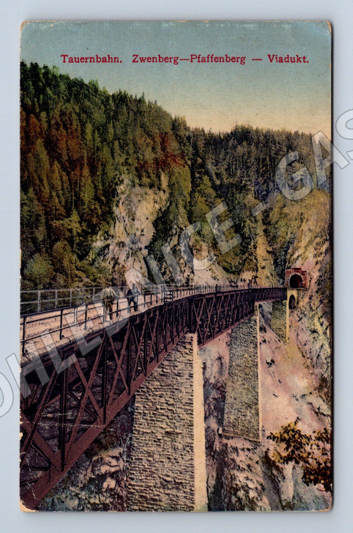 Pohlednice Tauernbahn viadukt Zwenberg Pfaffenberg 1917 (M16157)