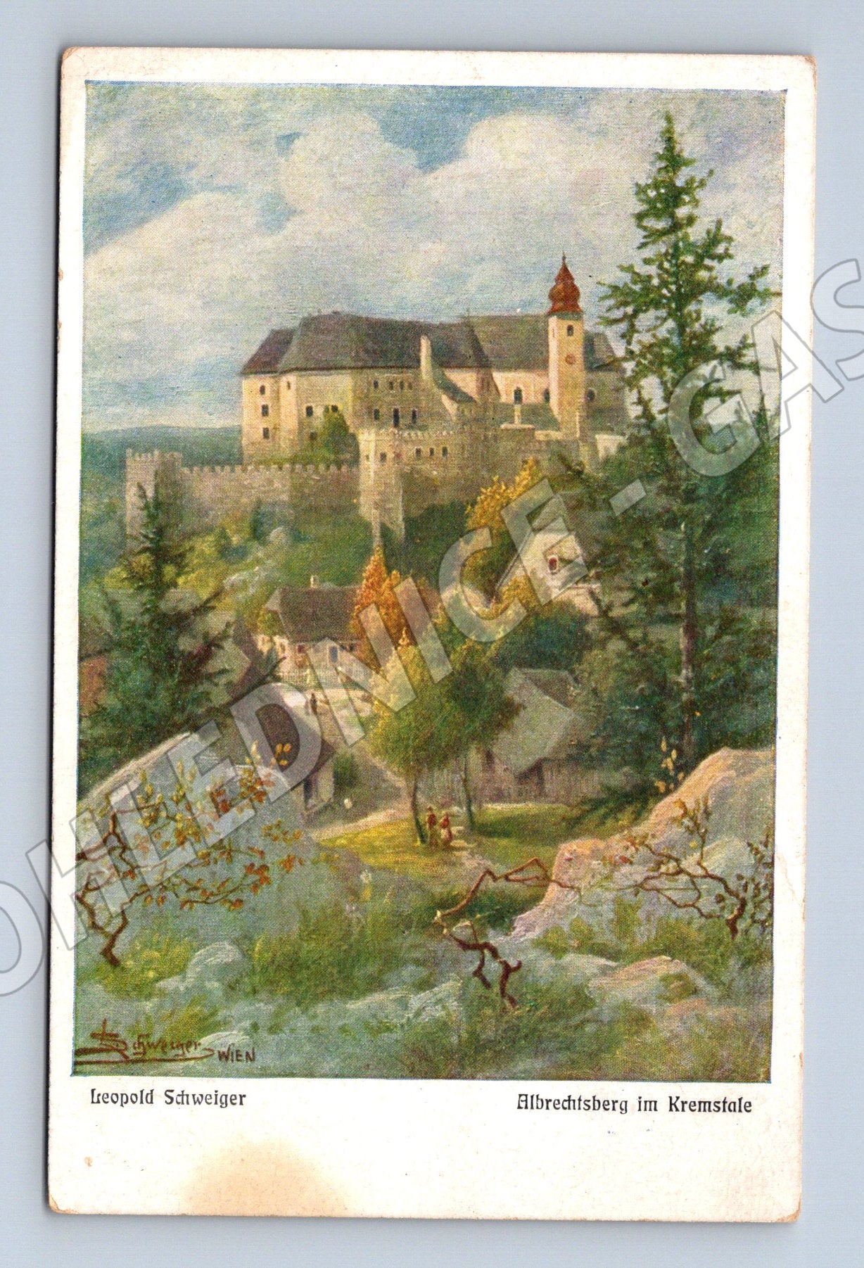 Pohlednice Albrechtsberg Krems zámek stará Rakousko (M16159)