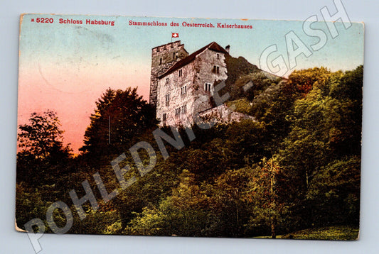 Pohlednice Schloss Habsburg kolorovaná 1913 Rakousko Uhersko (M16160)