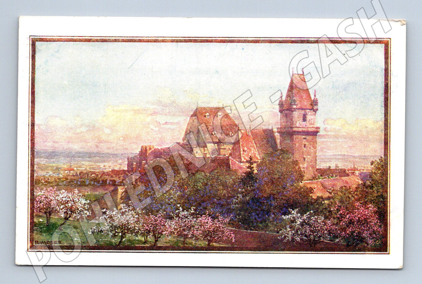 Pohlednice Perchtoldsdorf hrad kostel Rakousko R Moser (M16162)
