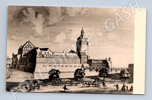 Pohlednice Pleissenburg Lipsko historický hrad kresba Německo (M16172)