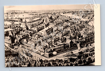 Pohlednice Lipsko 1614 historická ptačí perspektiva (M16177)
