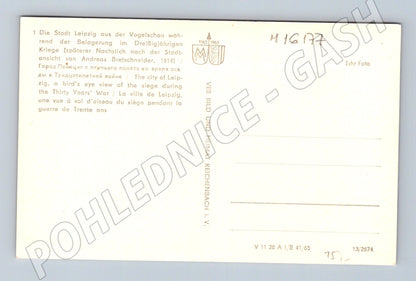 Pohlednice Lipsko 1614 historická ptačí perspektiva (M16177)
