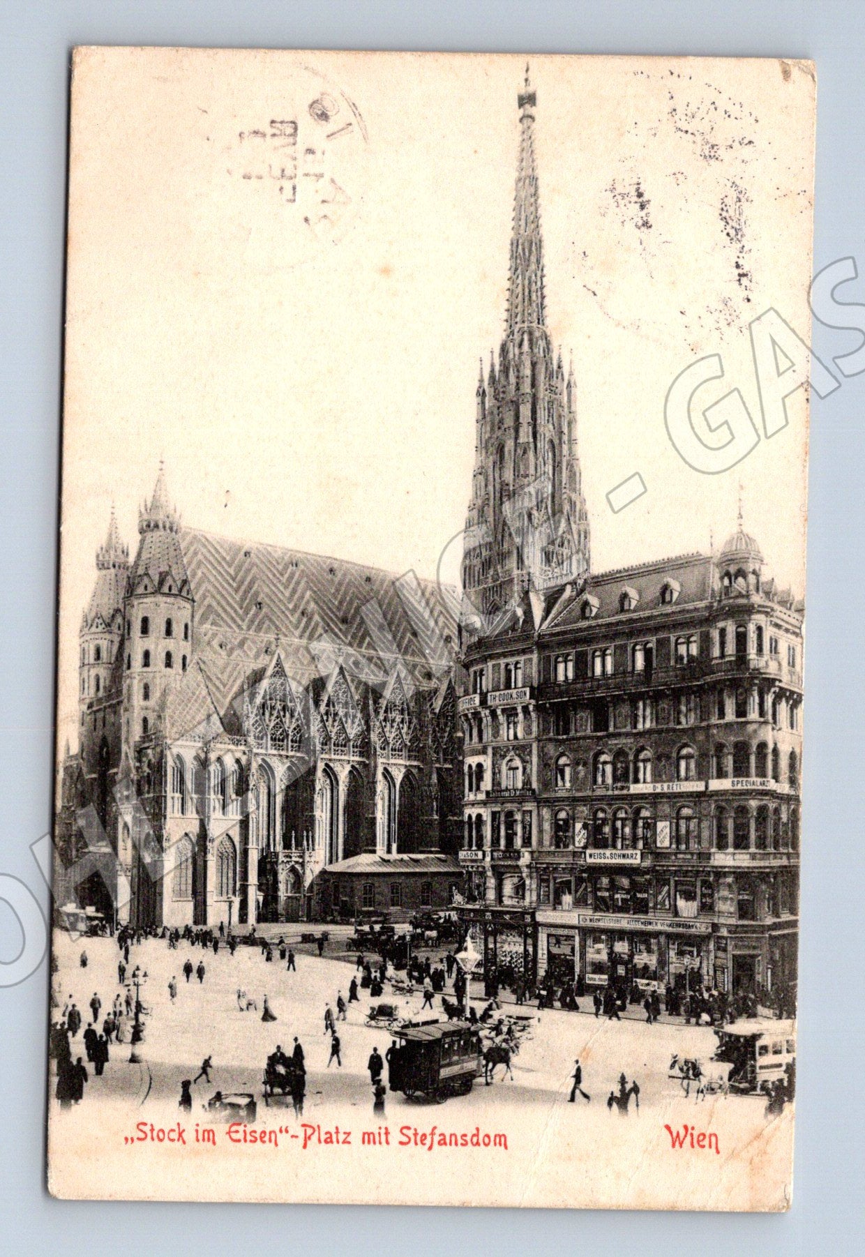 Pohlednice Vídeň Stephansplatz katedrála odeslaná 1907 (M16178)