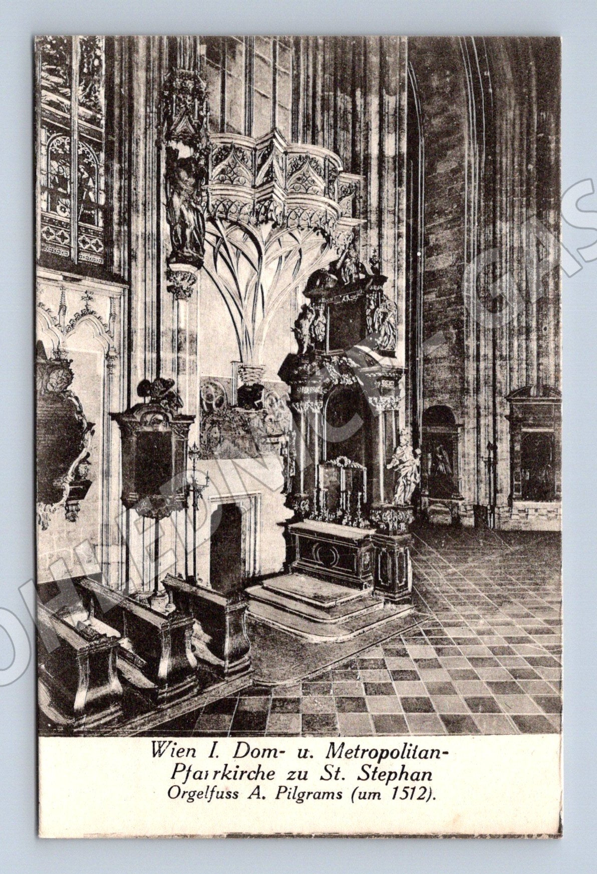 Pohlednice Vídeň interiér katedrály sv Štěpána cca 1925 (M16181)