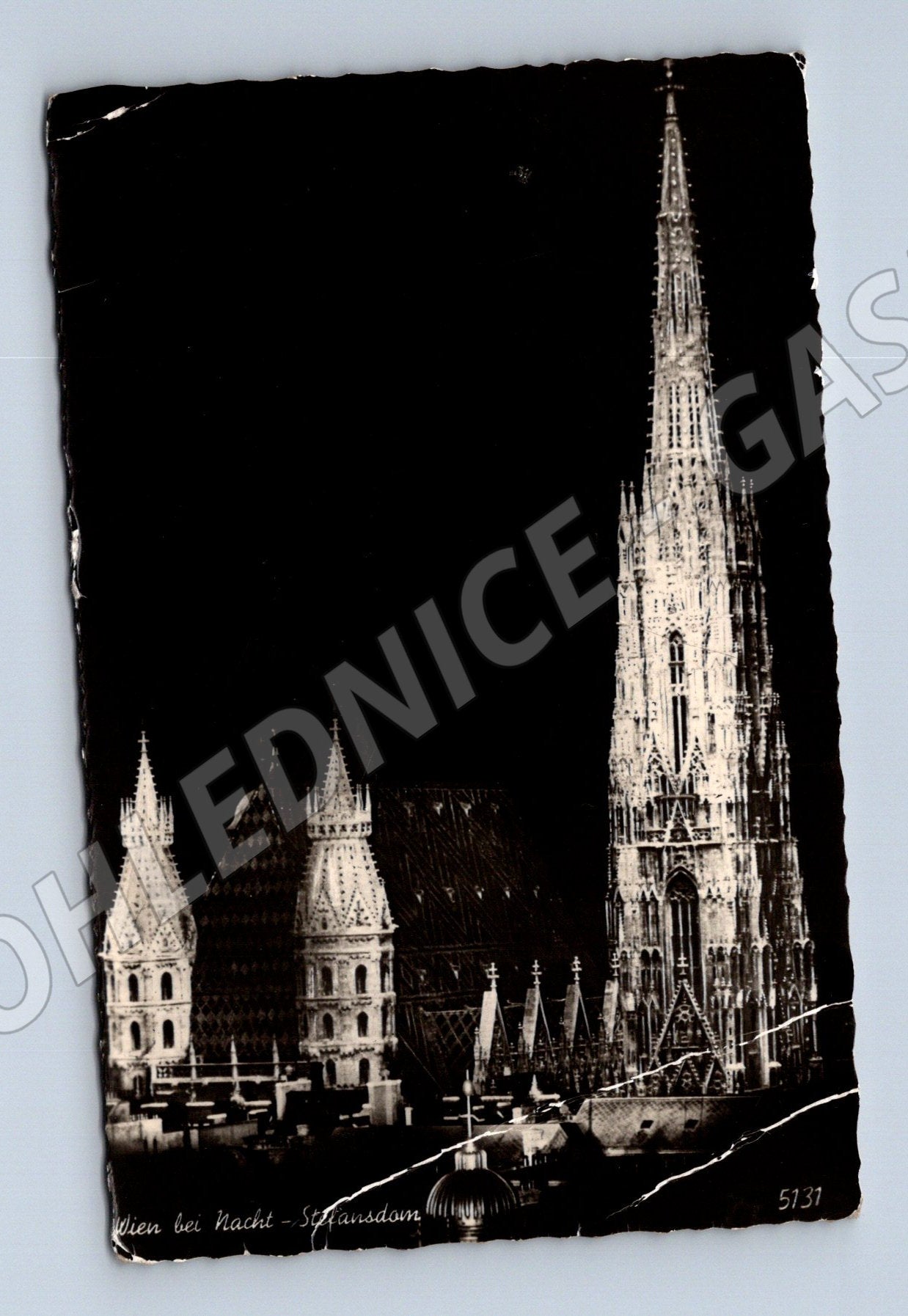 Pohlednice Vídeň Stephansdom noční pohled 1961 zaslaná (M16189)