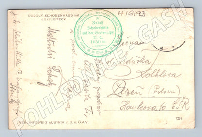 Pohlednice Rudolf Schoberhaus Süssleiteck Alpy cca 1919 (M16193)
