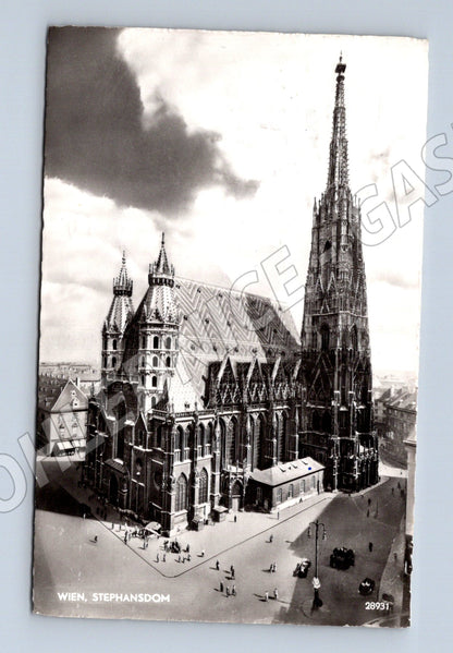 Pohlednice Wien Stephansdom černobílá odeslaná razítka (M16197)
