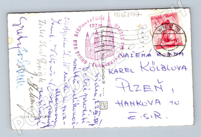 Pohlednice Wien Stephansdom černobílá odeslaná razítka (M16197)