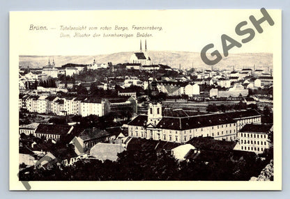 Pohlednice Brno pohled na město katedrála cca 1900 (M162)
