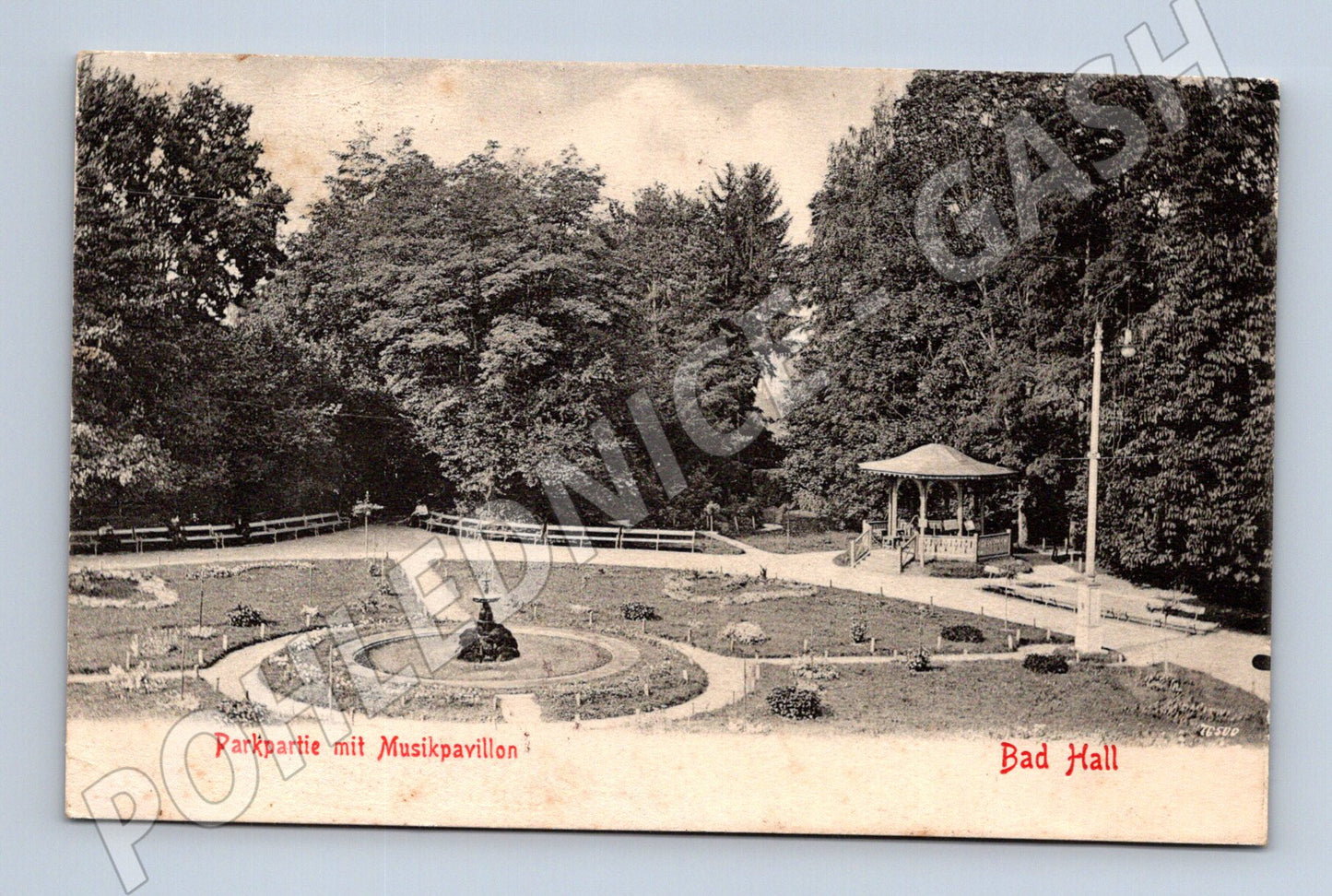 Pohlednice Bad Hall park hudební altán stará Rakousko (M16206)