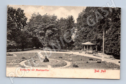 Pohlednice Bad Hall park hudební altán stará Rakousko (M16206)