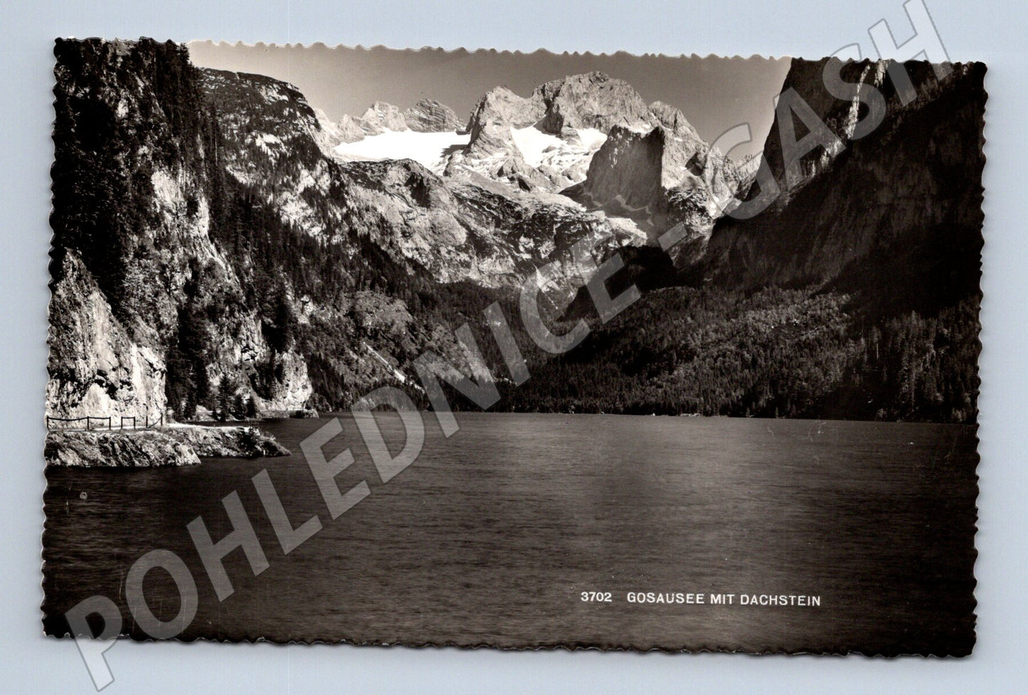 Pohlednice Gosausee mit Dachstein černobílá Rakousko (M16208)