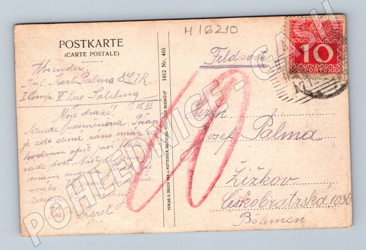 Pohlednice Salzburg Kajetanerplatz historická Feldpost (M16210)