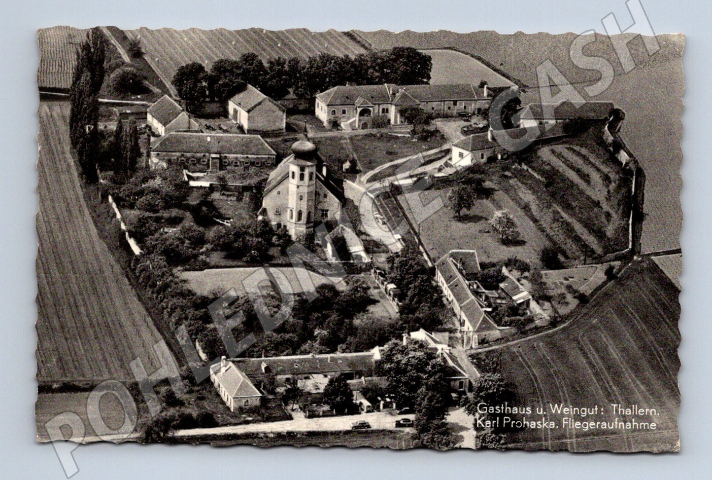 Pohlednice Thallern vinařství letecká zaslaná do ČSSR (M16214)