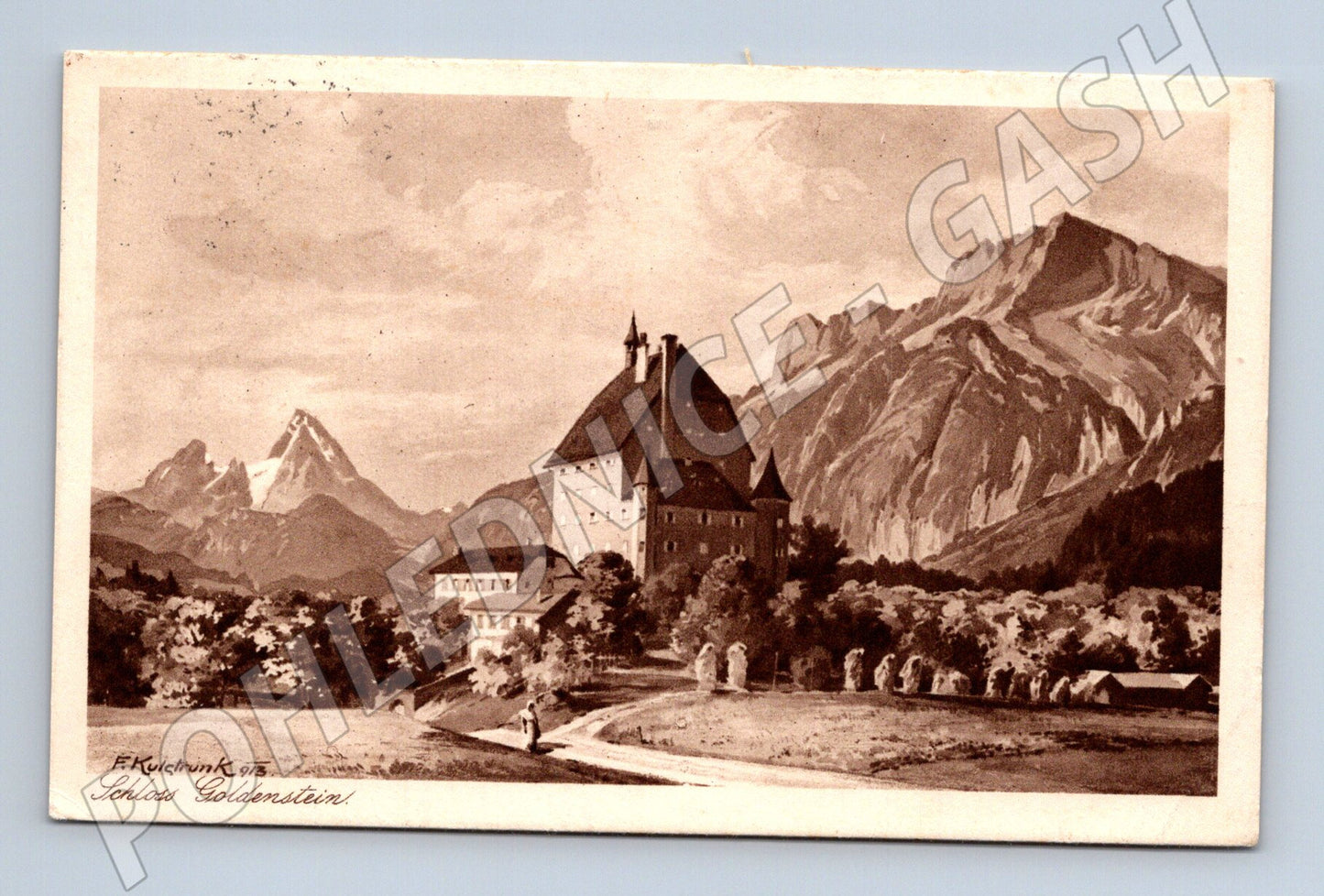 Pohlednice Schloss Goldenstein 1913 zaslaná (M16223)