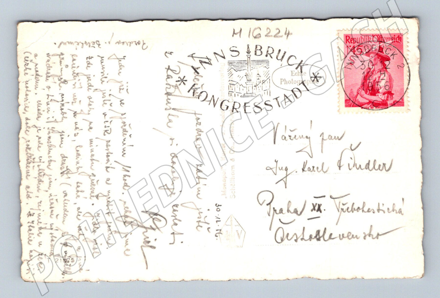 Pohlednice Innsbruck Nordkette Tirol zima 1950 (M16224)