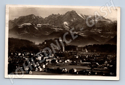 Pohlednice Salzburg Hohensalzburg Alpy černobílá historická (M16228)