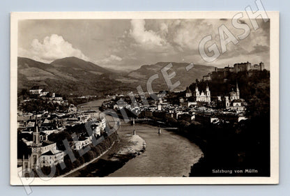 Pohlednice Salzburg pohled z Mülln 1936 stará (M16229)