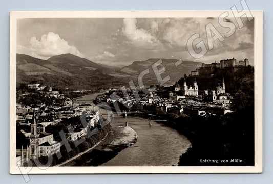 Pohlednice Salzburg pohled z Mülln 1936 stará (M16229)