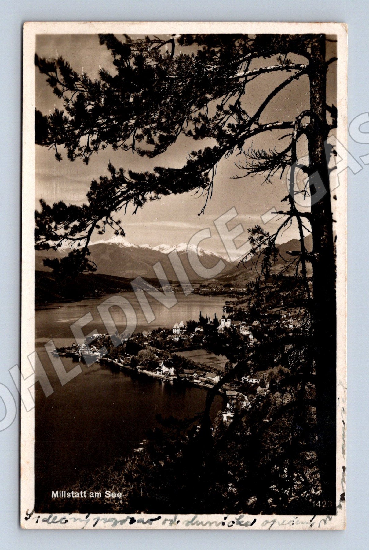 Pohlednice Millstatt am See černobílá zaslaná 1930s (M16234)